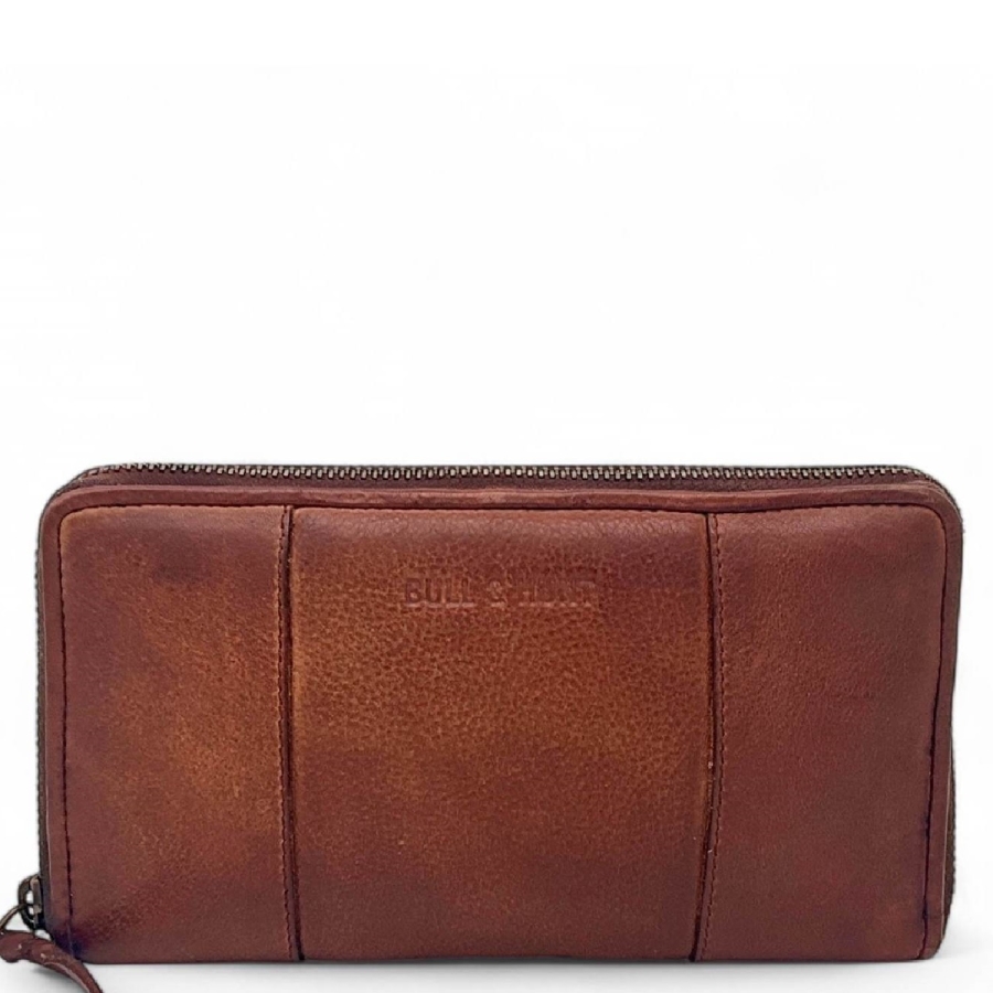 ZIP WALLET BURNED COGNAC